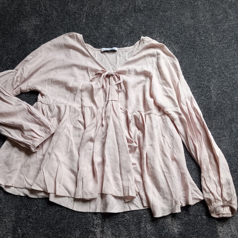 Miss Sparkling tie neck boho top